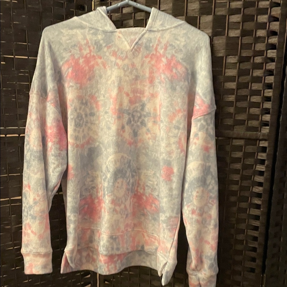 Women's Tie-Dye Hoodie in Pink and Blue
